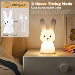 Veilleuse bébé lapin en silicone - Vignette | Veilleuse Bébé