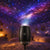 Projecteur galaxie USB allume dans une chambre cosy