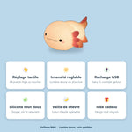 Veilleuse axolotl en silicone - Vignette | Veilleuse Bébé