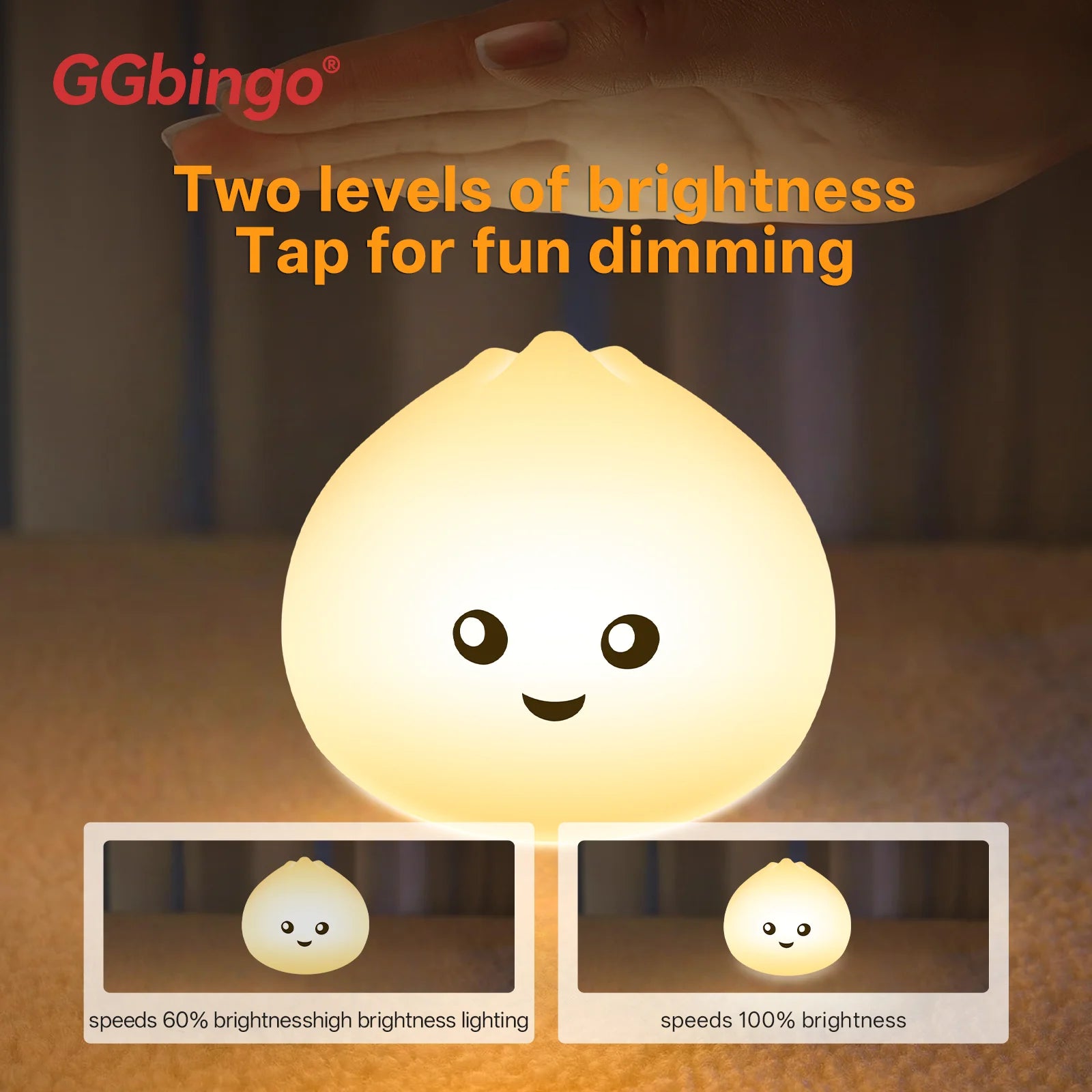 Veilleuse Bao lumiere RGB coloree, veilleuse originale pour bebe
