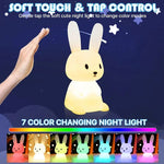 Veilleuse bébé lapin en silicone - Vignette | Veilleuse Bébé