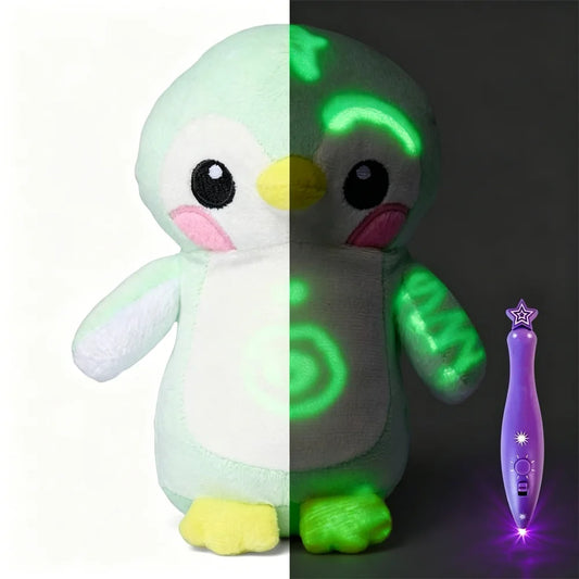 Veilleuse Peluche Dessin Phosphorescent - Pingouin