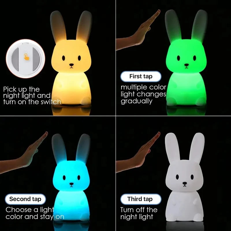 Veilleuse bébé lapin en silicone — vue 6