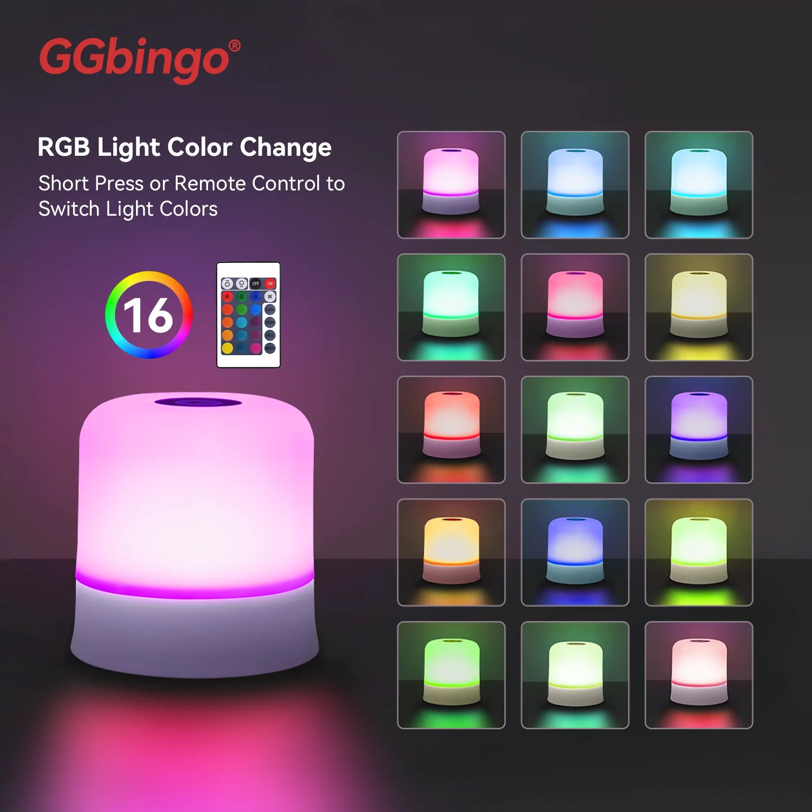 Veilleuse bébé rechargeable tactile RGB