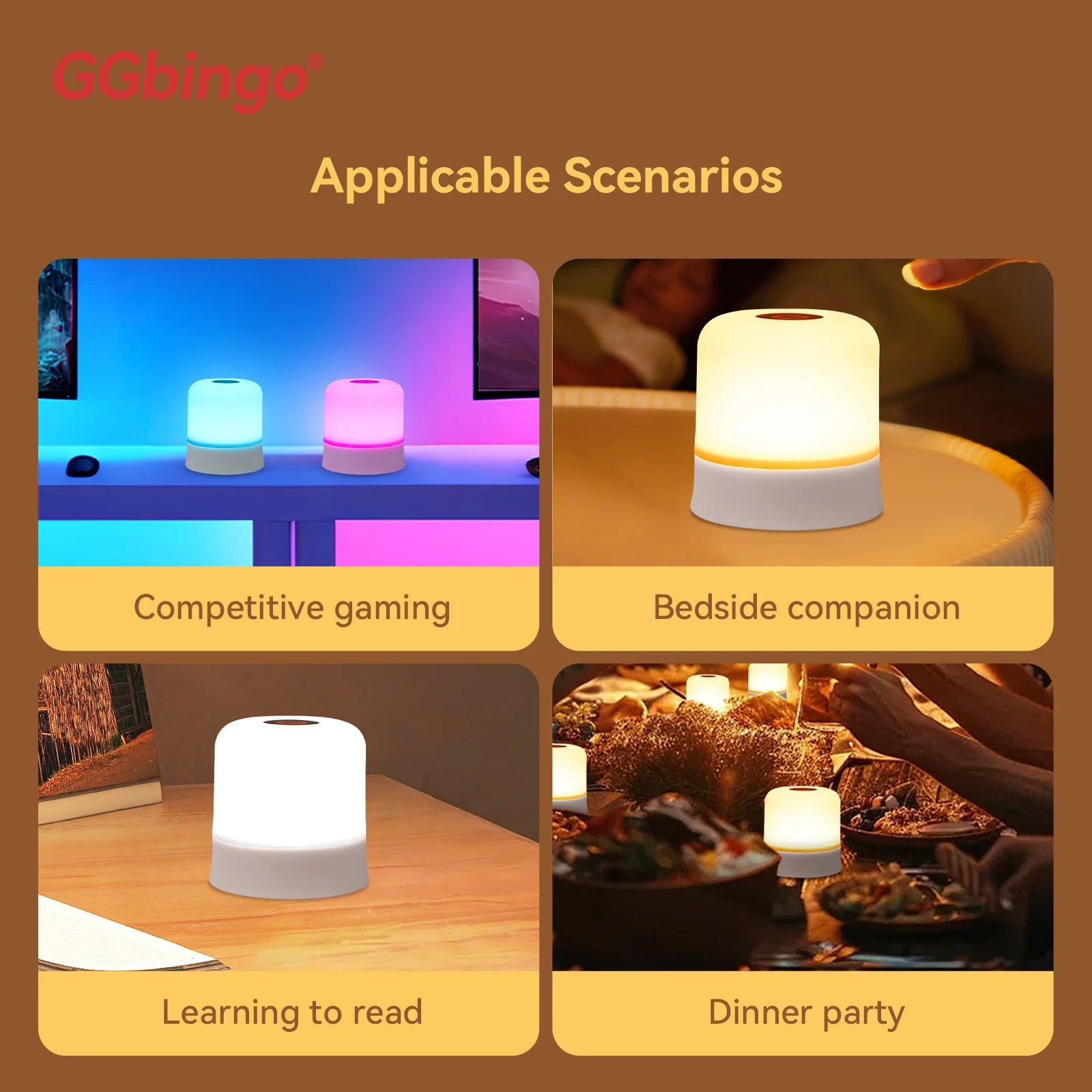 Veilleuse bébé rechargeable tactile RGB — vue 3