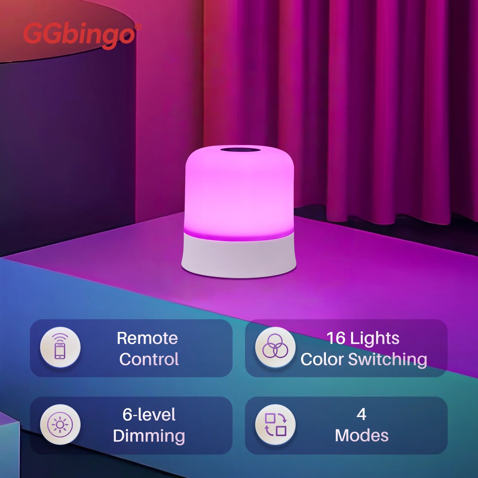 Veilleuse bébé rechargeable tactile RGB — vue 2