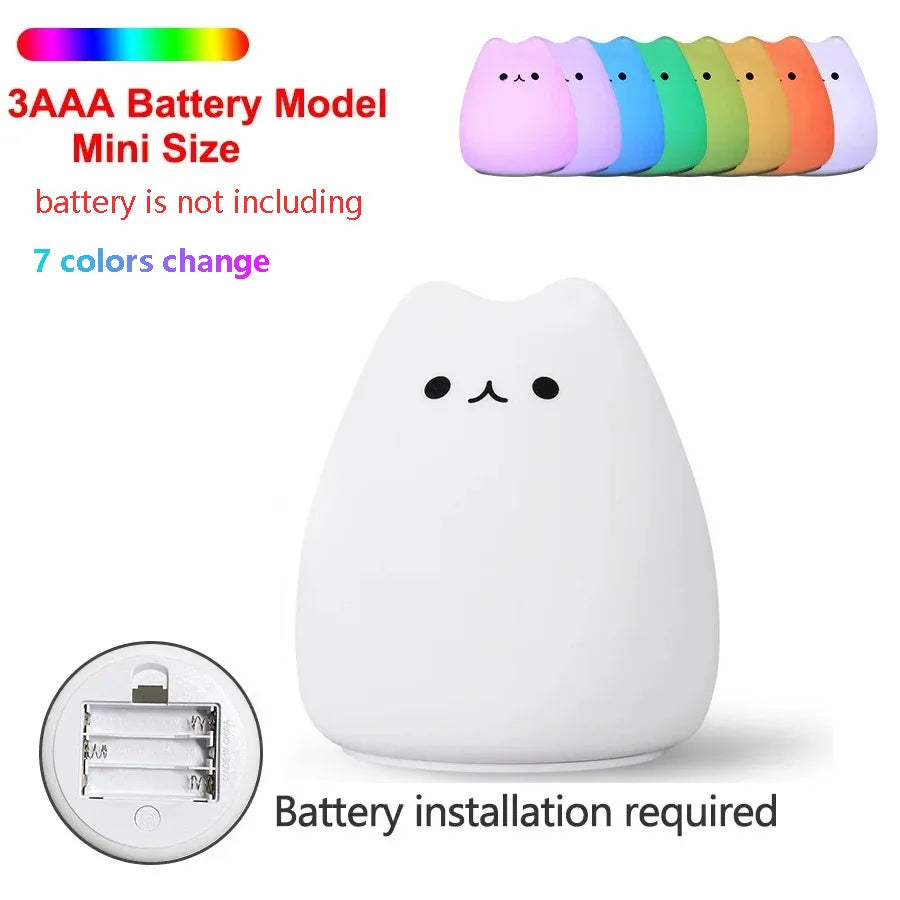 Veilleuse chat en silicone