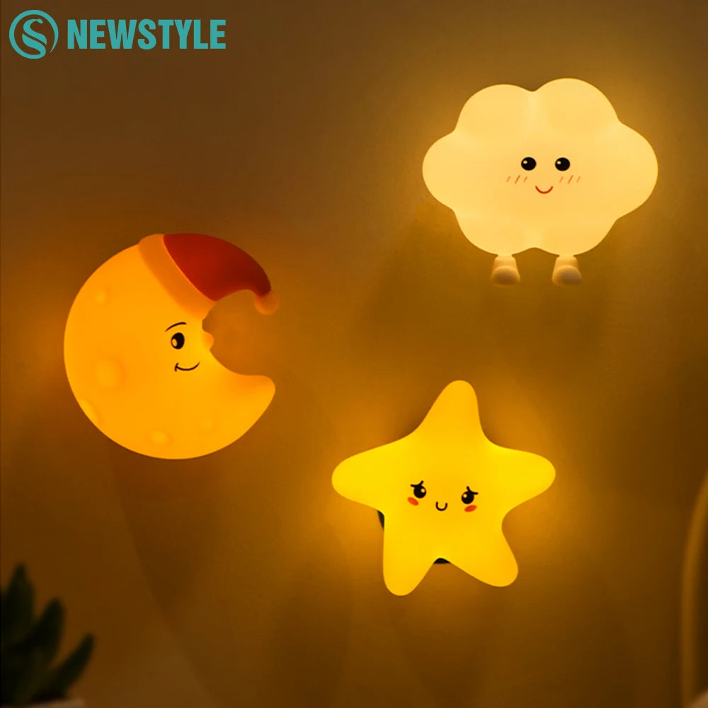 Set mural nuage, lune et étoile en silicone