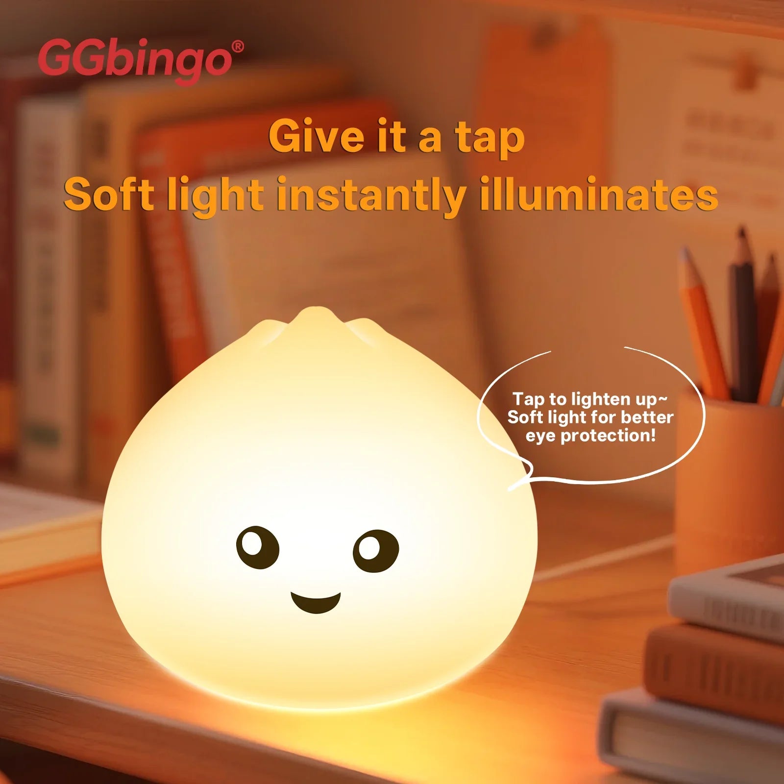 Veilleuse Bao tactile, reglage de la luminosite au toucher