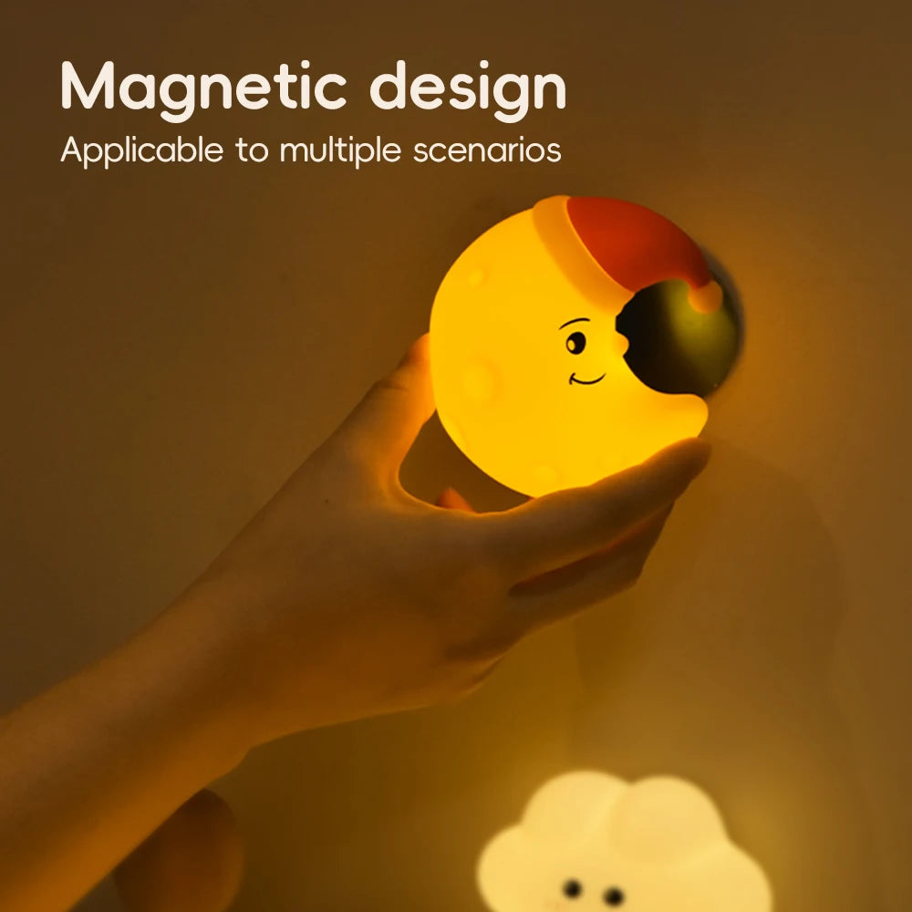 Set mural nuage, lune et étoile en silicone — vue 4
