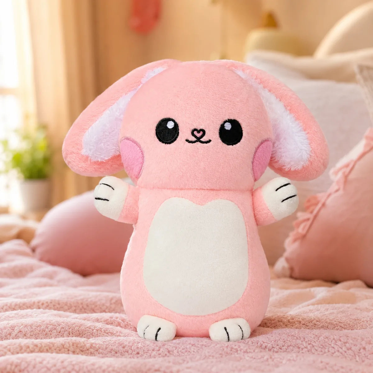 Veilleuse peluche lapin dans une chambre d'enfant cosy