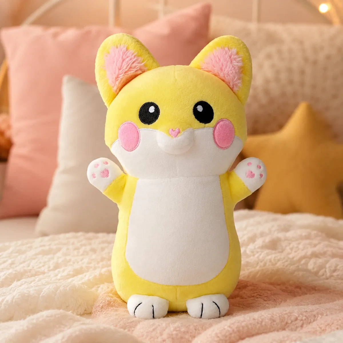 Veilleuse peluche renard dans une chambre d'enfant cosy