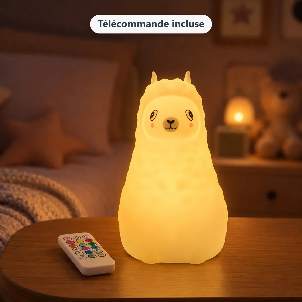 Veilleuse alpaga - telecommande incluse