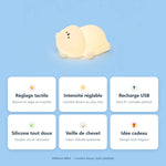 Veilleuse bébé ours en silicone - Vignette | Veilleuse Bébé
